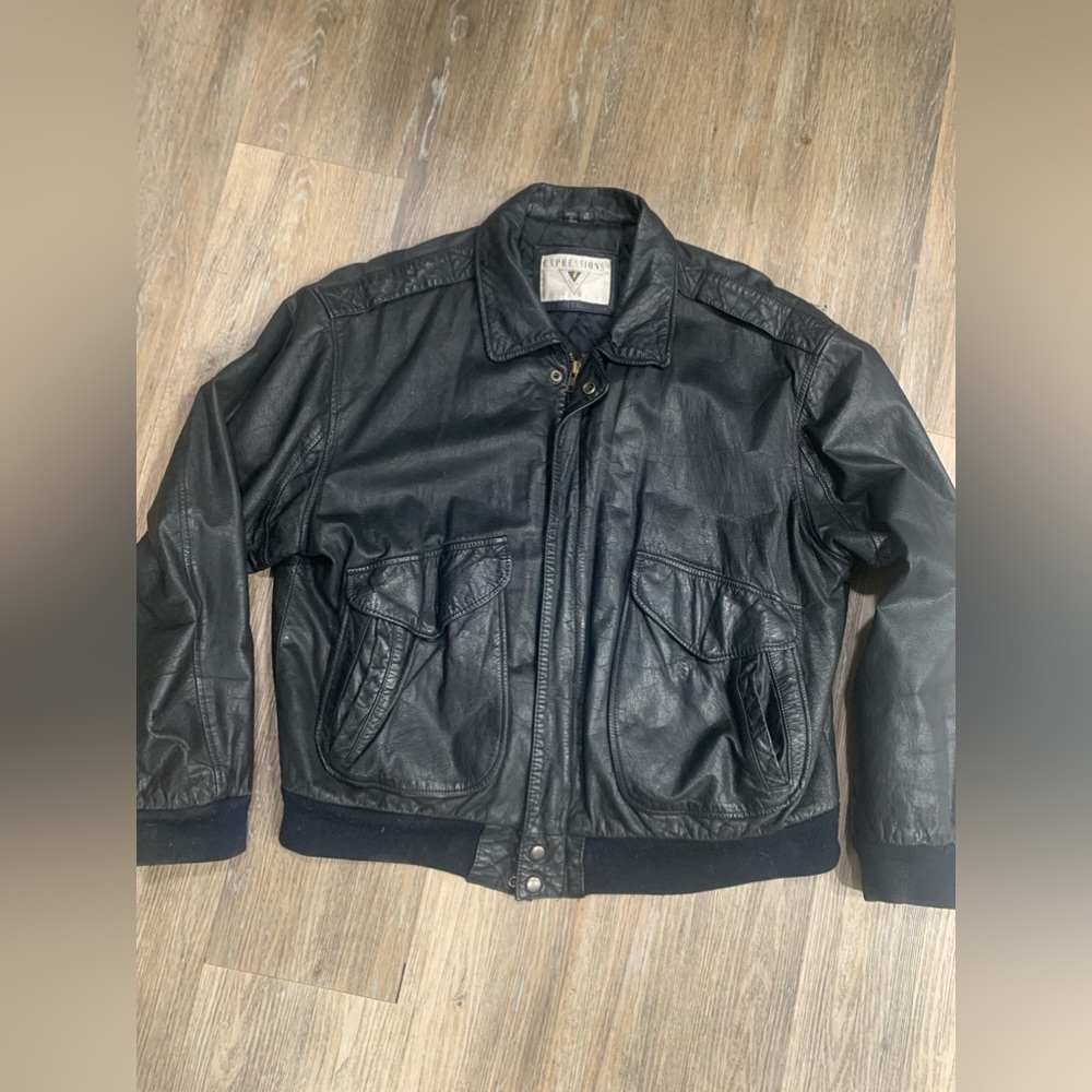 Vintage expressions leather jacket